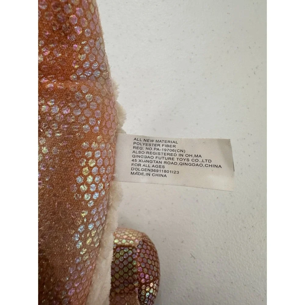 Sparkly Dinosaur Plush Toy Polyester Brown & Pink 15‎ Inches Long For All Ages b